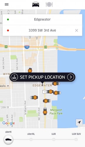 Uber on Edgewater Miami