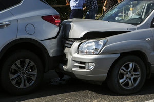 Two Gray Cars in Accident