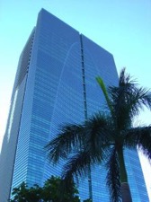 Hotel with glass walls