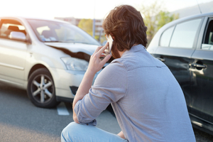 Man in a Car Accident