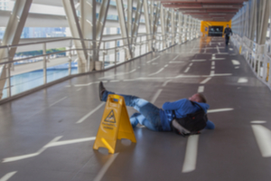 Man Falling in Wet Floor