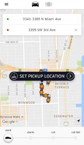 Uber on Midtown Miami