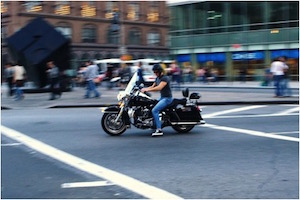 Motorcyclist in the street